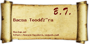 Bacsa Teodóra névjegykártya